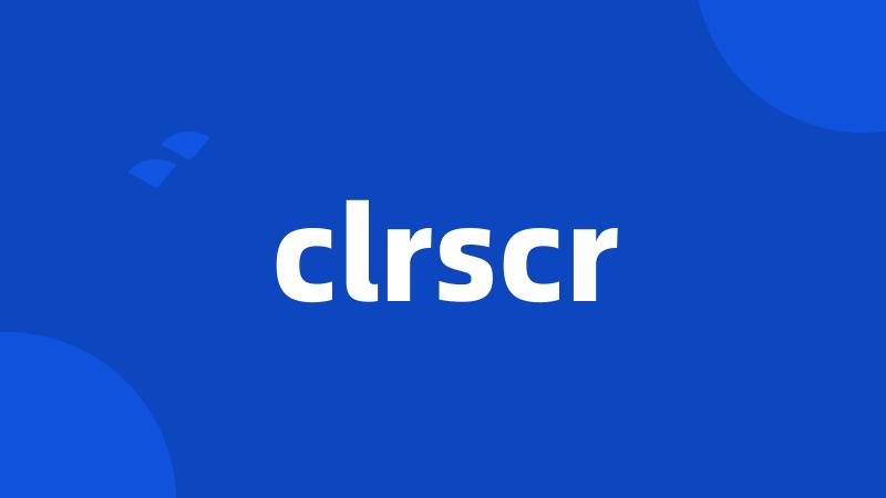 clrscr