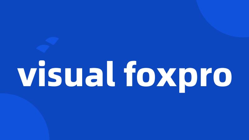 visual foxpro