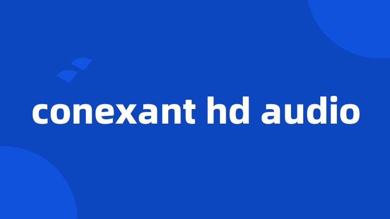 conexant hd audio