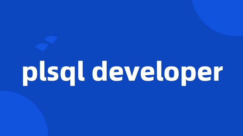 plsql developer