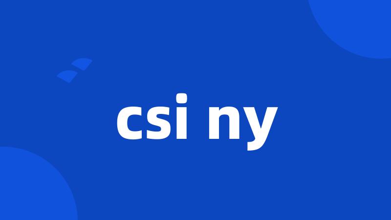 csi ny