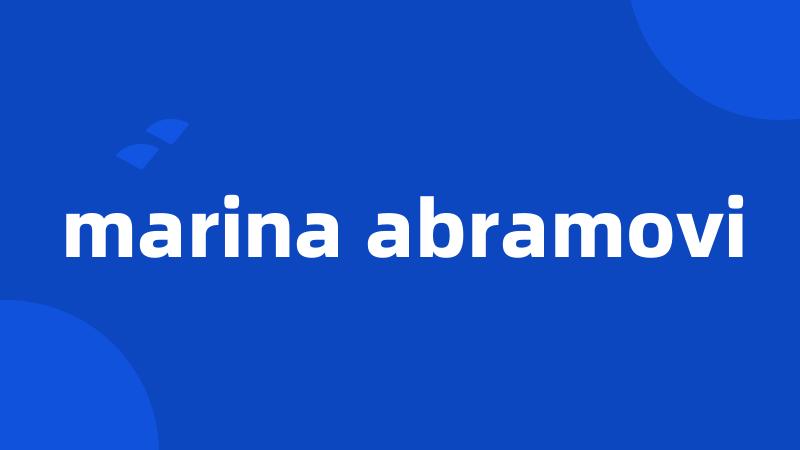 marina abramovi