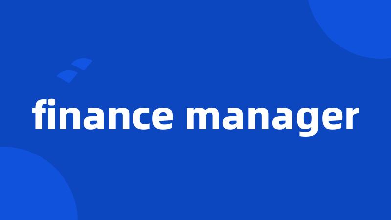 finance manager