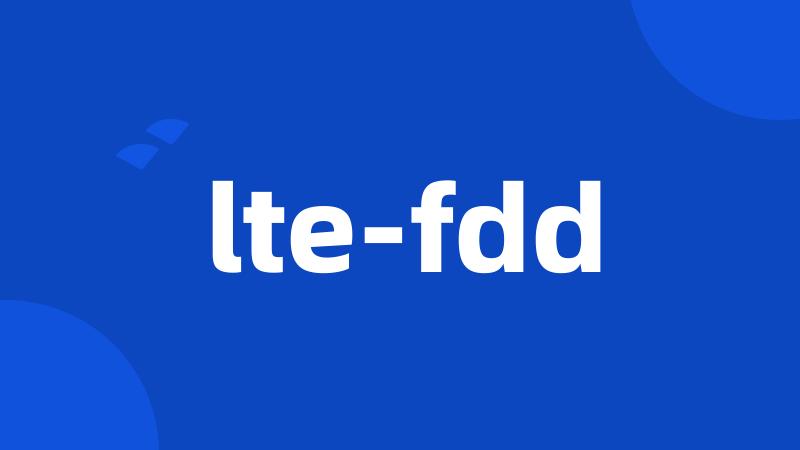 lte-fdd