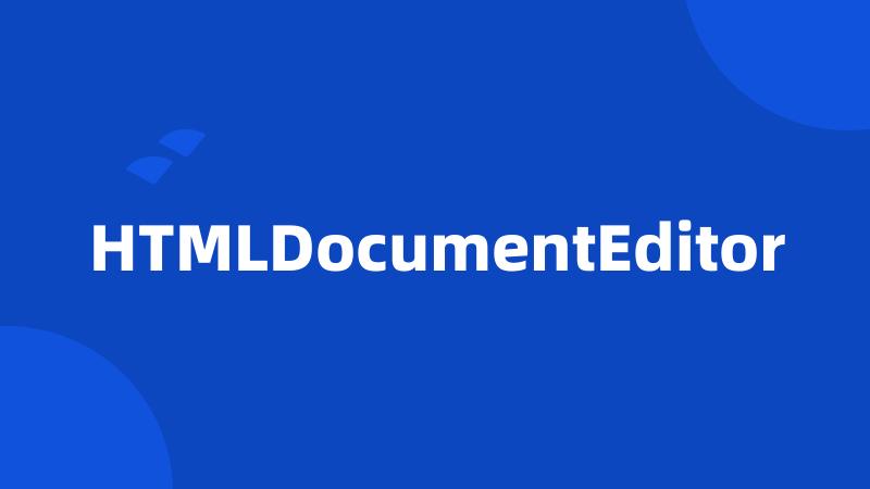 HTMLDocumentEditor