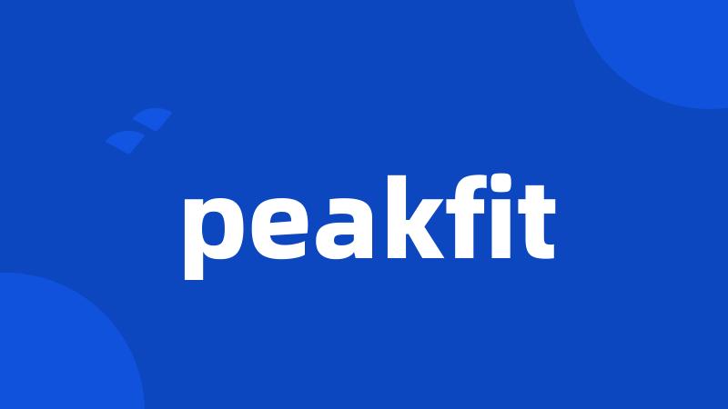 peakfit