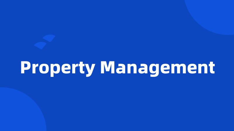 Property Management