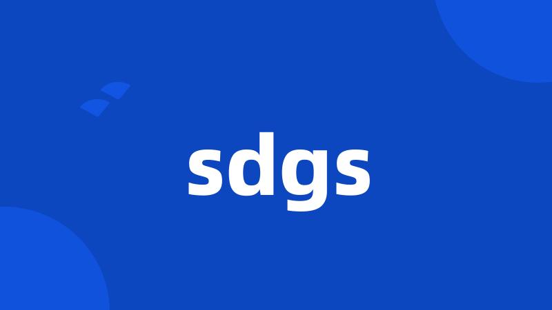 sdgs