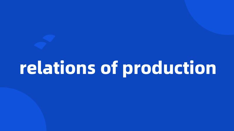 relations of production