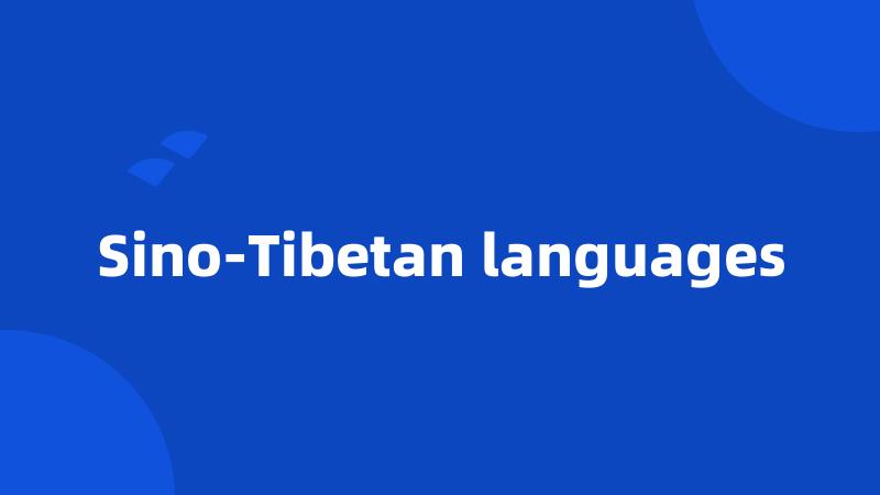 Sino-Tibetan languages