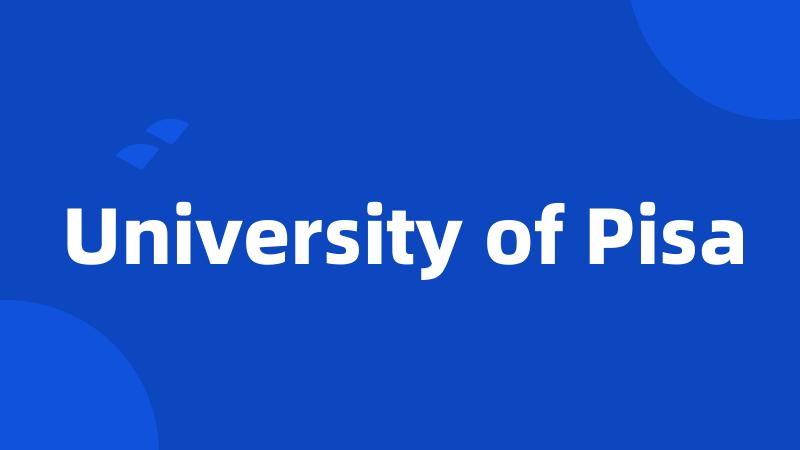 University of Pisa