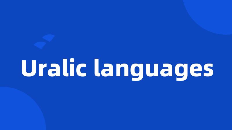 Uralic languages