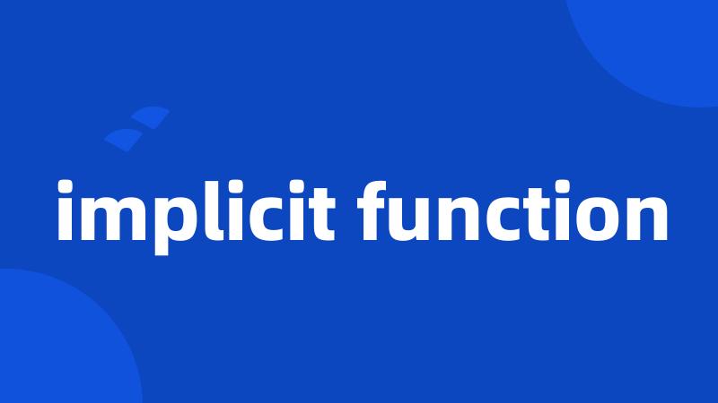 implicit function