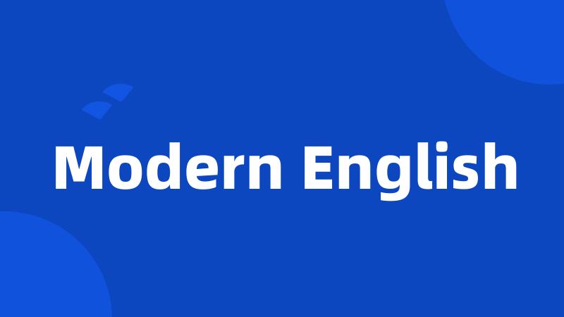 Modern English