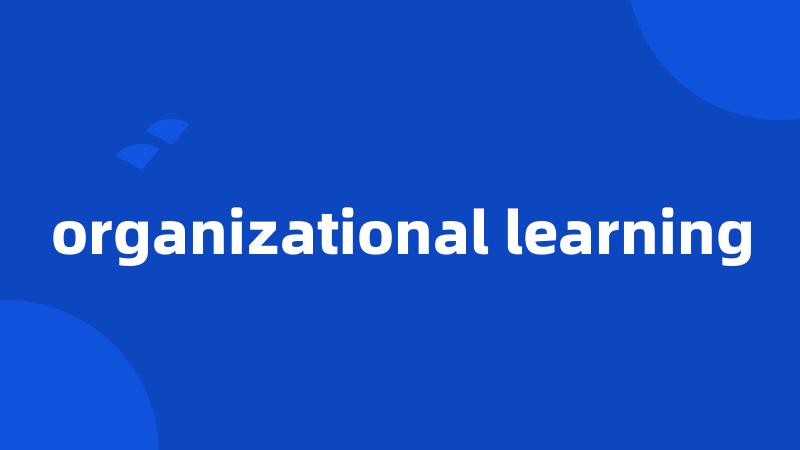 organizational learning