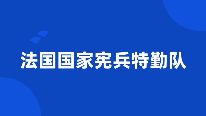 法国国家宪兵特勤队