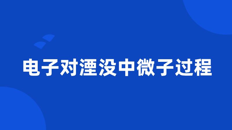 电子对湮没中微子过程