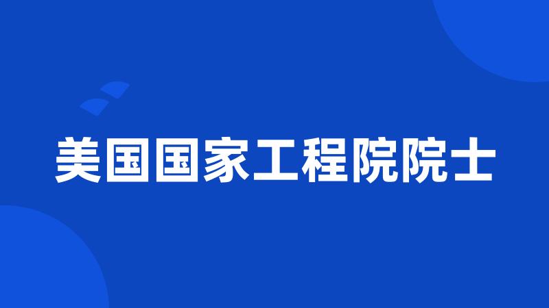 美国国家工程院院士