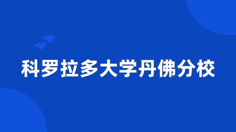 科罗拉多大学丹佛分校