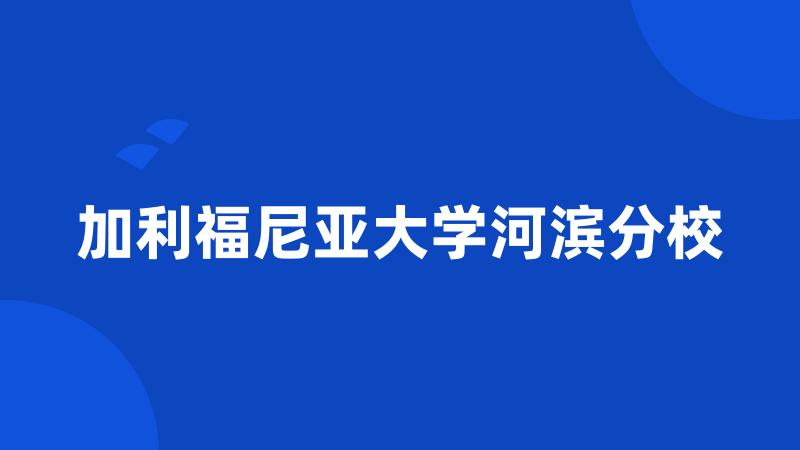 加利福尼亚大学河滨分校