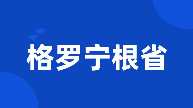 格罗宁根省