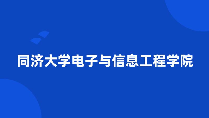 同济大学电子与信息工程学院