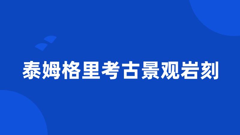 泰姆格里考古景观岩刻