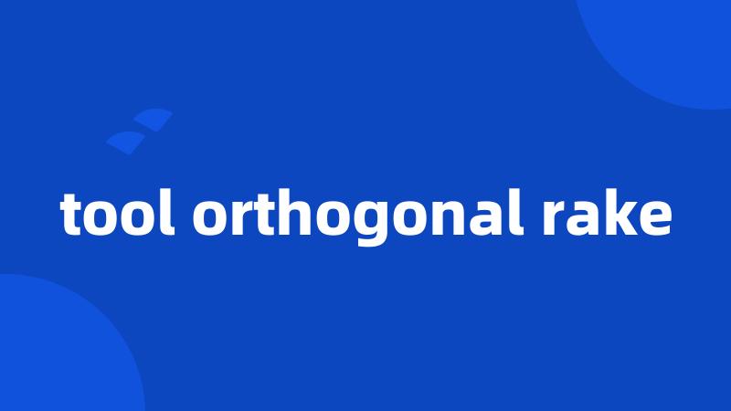 tool orthogonal rake