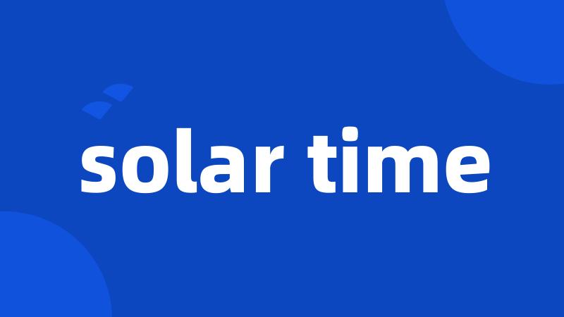 solar time