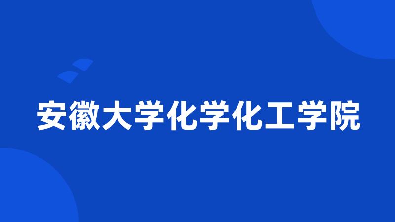 安徽大学化学化工学院