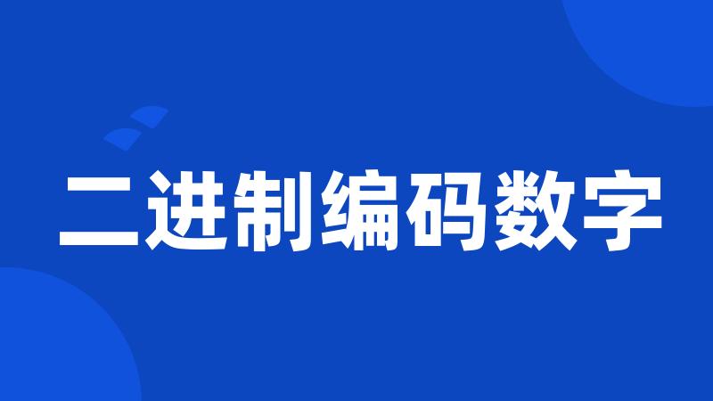 二进制编码数字