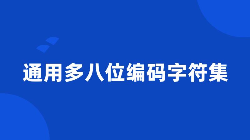 通用多八位编码字符集