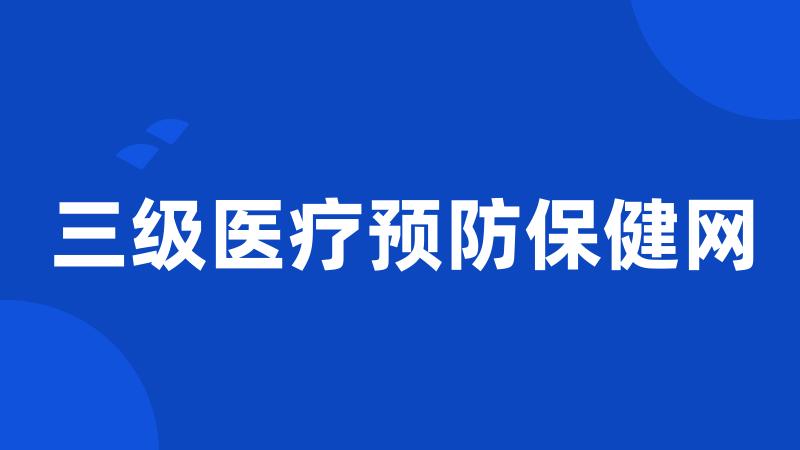 三级医疗预防保健网