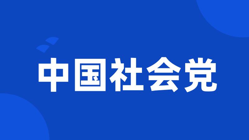 中国社会党