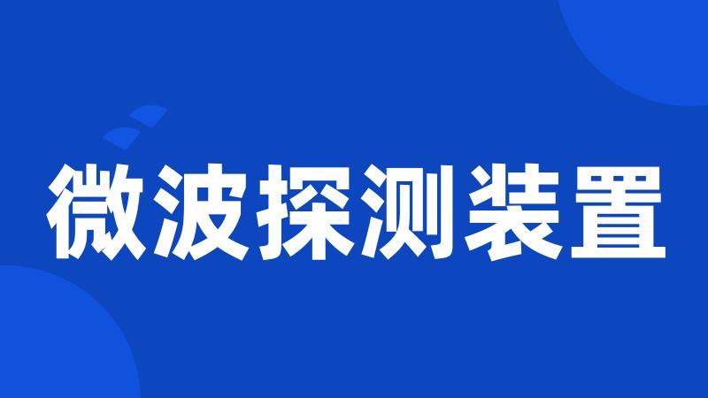 微波探测装置