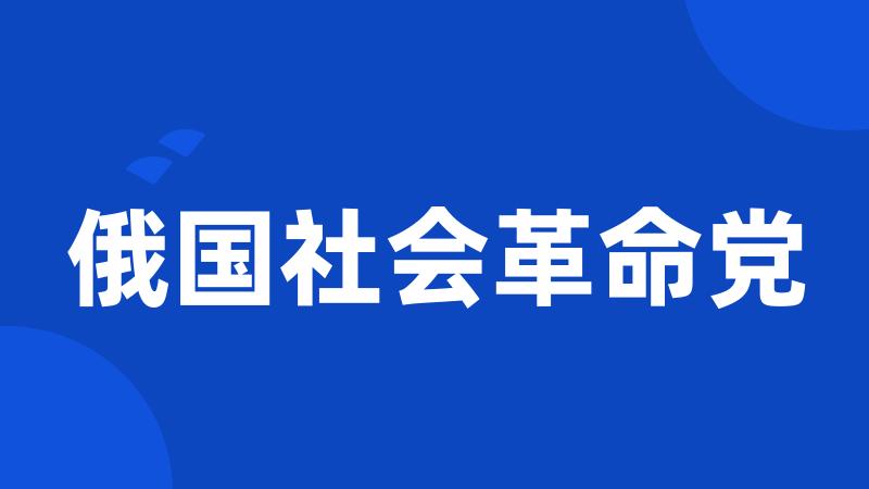 俄国社会革命党