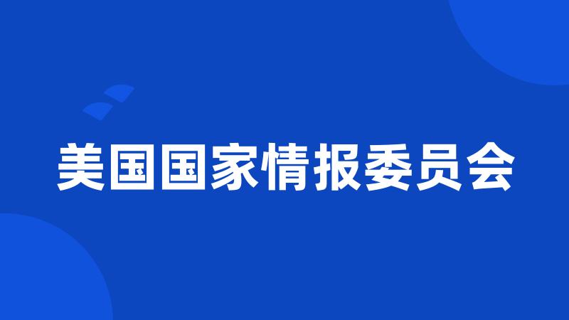 美国国家情报委员会