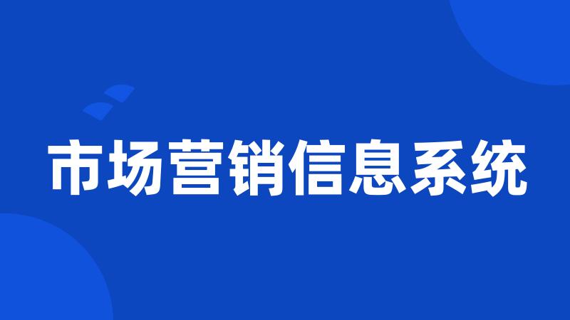 市场营销信息系统