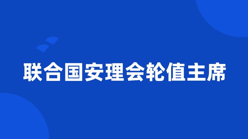 联合国安理会轮值主席