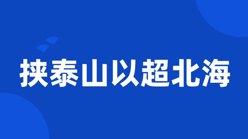 挟泰山以超北海