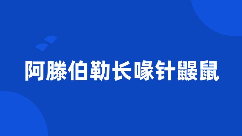 阿滕伯勒长喙针鼹鼠