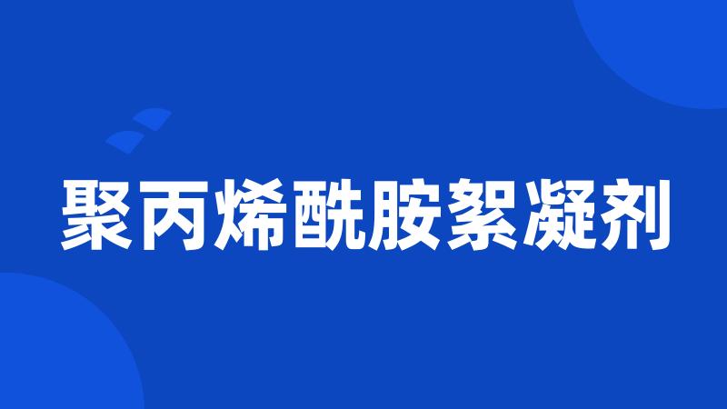 聚丙烯酰胺絮凝剂