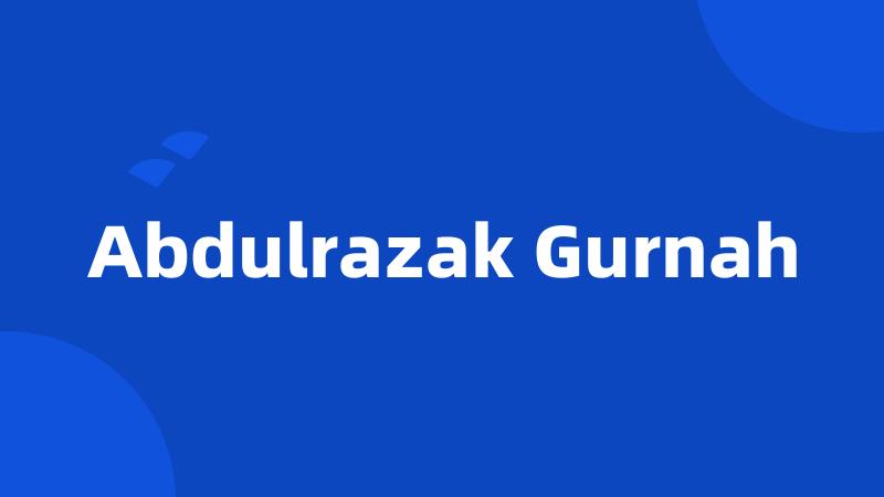 Abdulrazak Gurnah