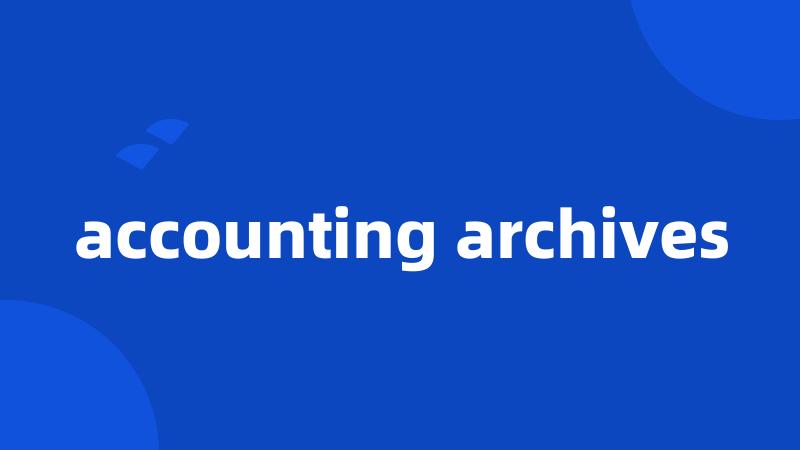 accounting archives