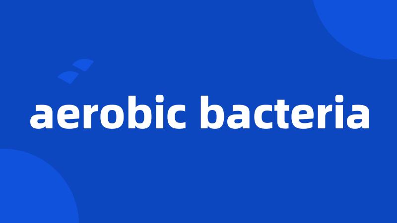 aerobic bacteria