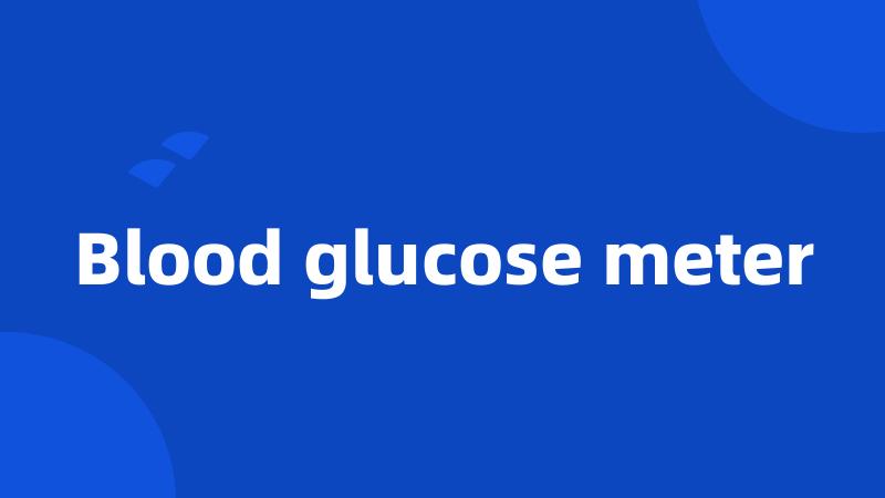 Blood glucose meter