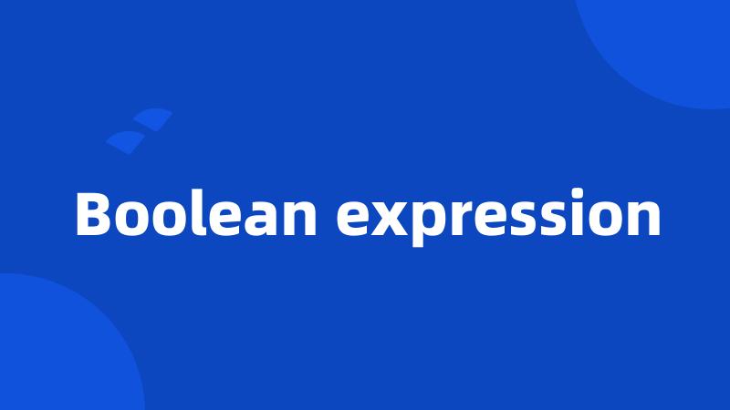 Boolean expression