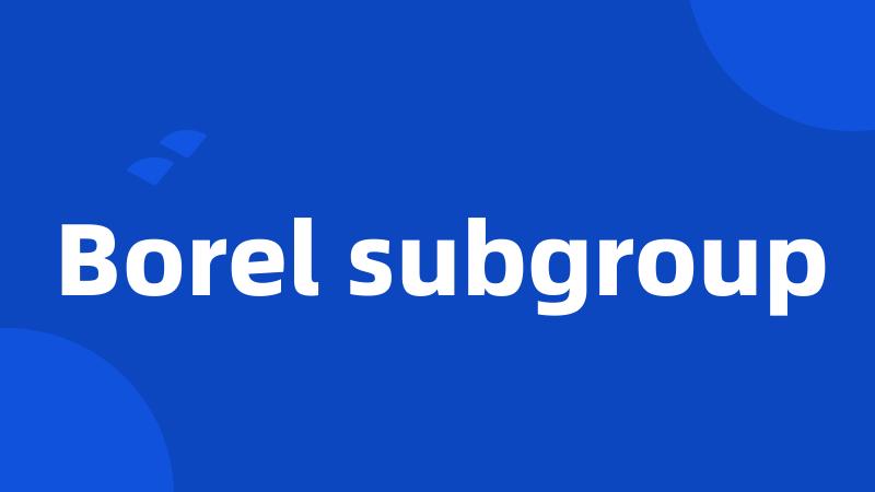 Borel subgroup