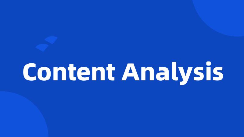 Content Analysis