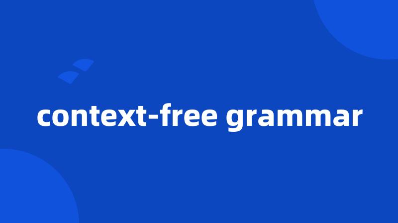 context-free grammar